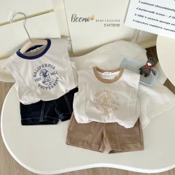Bộ Sát Nách Cho Bé Beemo In Hình Gấu Phong Cách Hàn Quốc