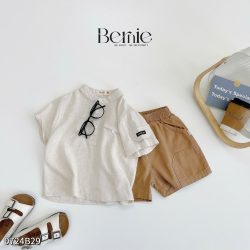 Set Bộ Đũi Linen Bernie Cổ Tàu Cực Phong Cách Cho Bé Trai