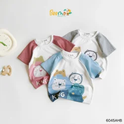 Áo Thun Raglan Beemo In Hình Thú Siêu Cute Cho Bé
