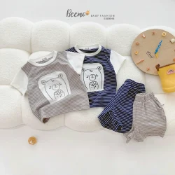 SET BỘ BEEMO KẺ LẠC ĐÀ SIÊU CUTE - CHẤT COTTON CO GIÃN 4 CHIỀU CỰC THOÁNG MÁT