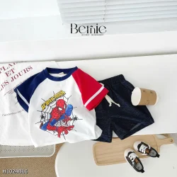 Set Bộ Cộc Tay Bernie Spider Man Cho Bé Đi Học Đi Chơi