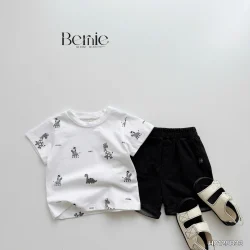 Set Bộ Cotton Bernie In Hình Ngựa Vằn Đáng Yêu Cho Bé