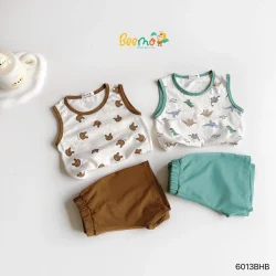 Set Ba Lỗ Beemo chất cotton xước siêu mát- họa tiết In tràn ngộ nghĩnh