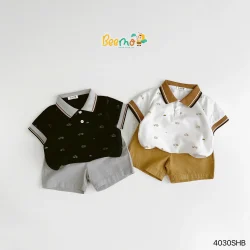 Bộ Polo Beemo In Tràn Năng Động Cho Bé Trai