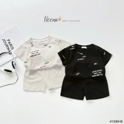 Set cộc tay Beemo cotton in chữ ngộ nghĩnh -cool ngầu cho bé